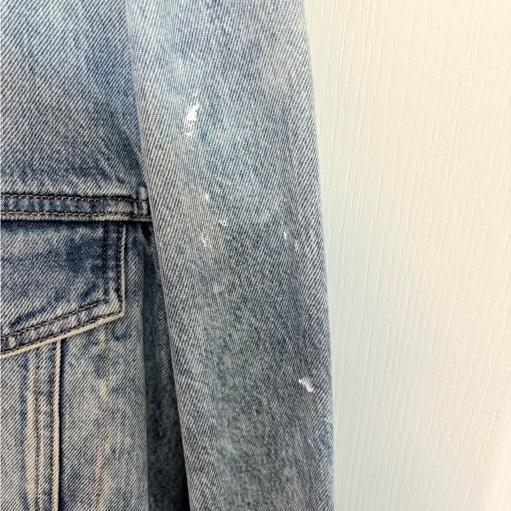 Calvin Klein Jeans Distressed Blue Denim Jacket - Picture 10 of 10